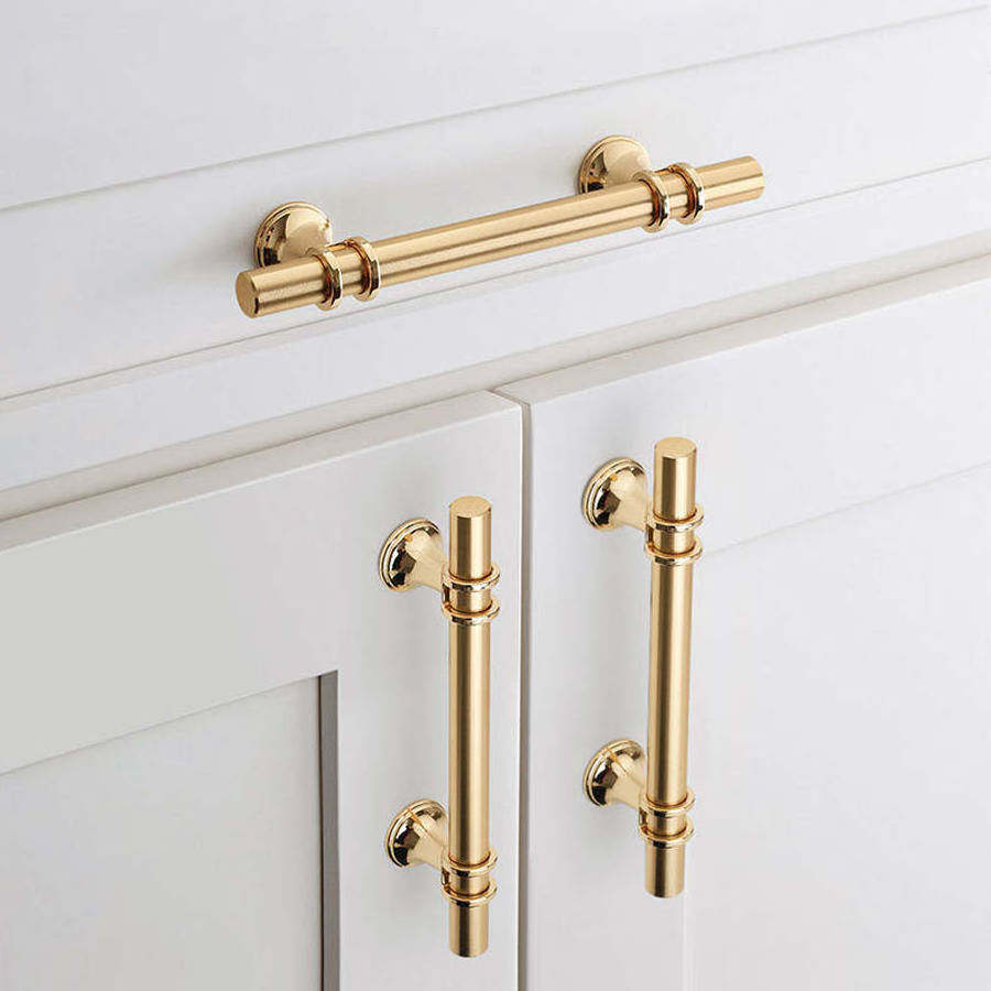 Luxury Drawer Pulls T Bar Handles Black Gold Cabinet Door Furniture Hardware Handle Stainless Steel Modern Kitchen Handles 12mm