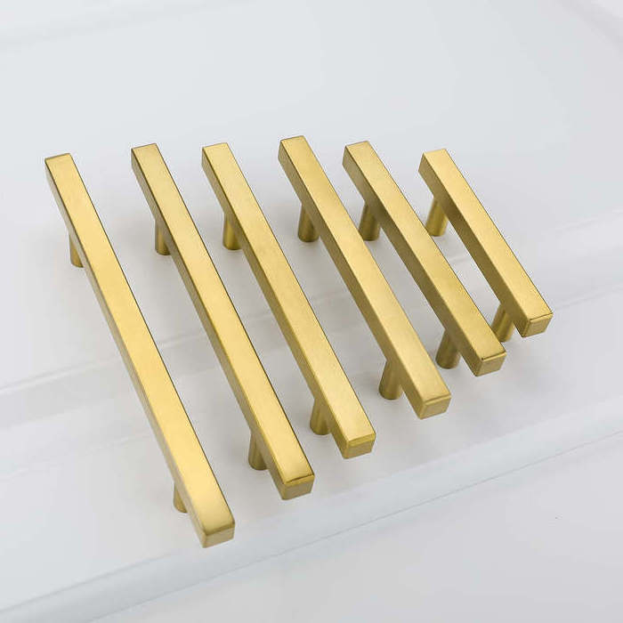 Stainless Steel T Bar Drawer Pull Furniture Handles Black Gold Kitchen Cabinet Handles For Door