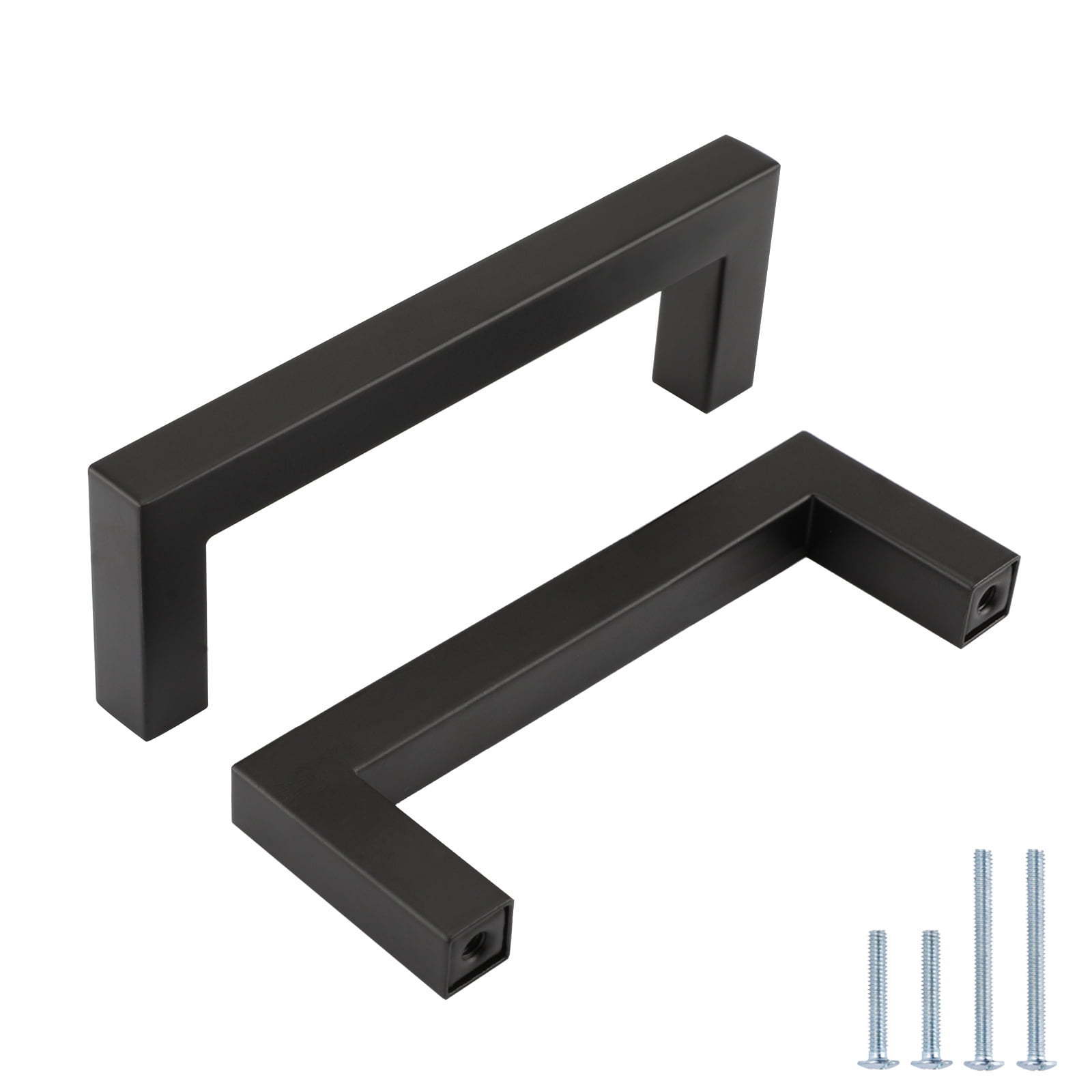 Modern Stainless Steel Square Black Drawer Handle For Kitchen Cabinets