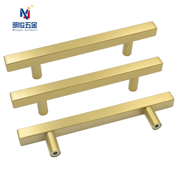 Stainless Steel T Bar Drawer Pull Furniture Handles Black Gold Kitchen Cabinet Handles For Door