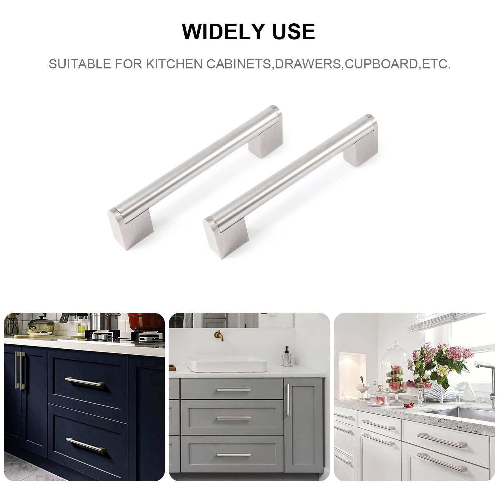 Furniture Gold Black Stainless Steel Drawer Handle Kitchen Cabinet Pulls Handles for Door