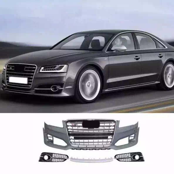 Car Bumpers For AUDI A8 front bumper assy with Grill Tuning Parts upgrade S8 2015 2016 2017 retrofit body kits