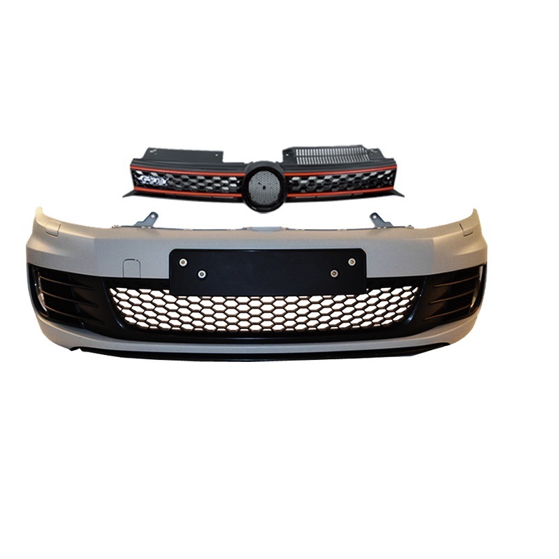 Auto modified High quality PP material Front bumper with grill for V W GOLF 6 2009-2013  change to GOLF 6 GTI  body kit