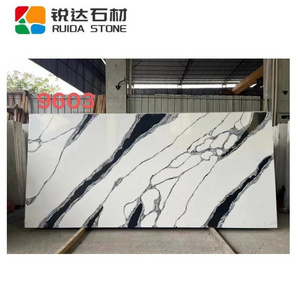 RUIDA STONE Artificial Quartz Stone Panda White Calacatta for Kitchen Countertops Quartz Wholesale Prices Calacatta Gold Quartz