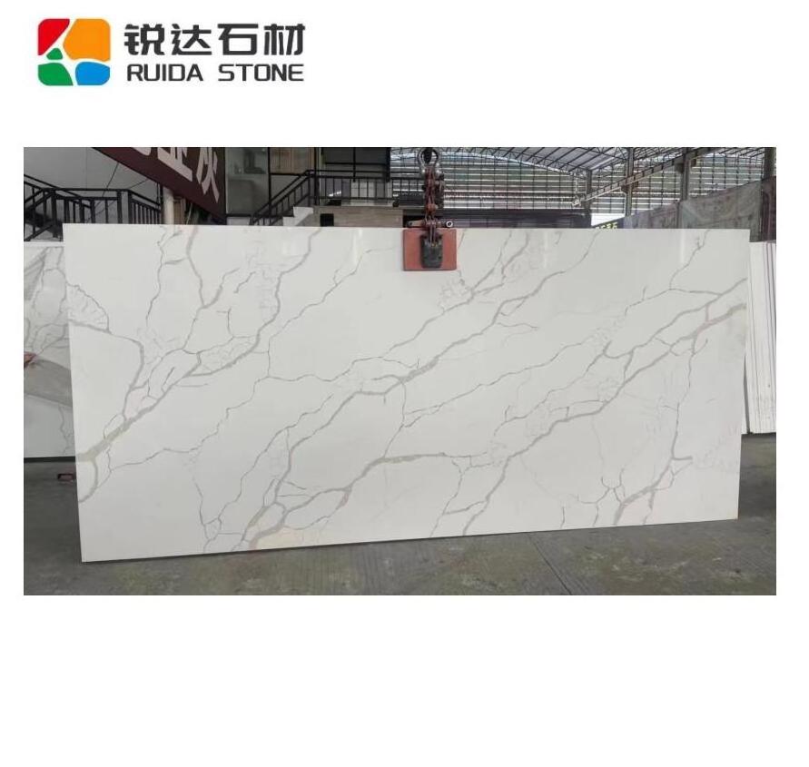 RUIDA STONE Calcutta White 3200 x 1600 x 20 MM quartz slab high polish big slab Calacatta white man made white carrara quartz sl