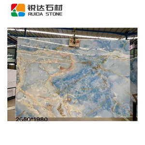 RUIDA STONE Factory Directly Supply Natural Marble Tiles High End Indoor Wall Decorating Blue Onyx Slabs