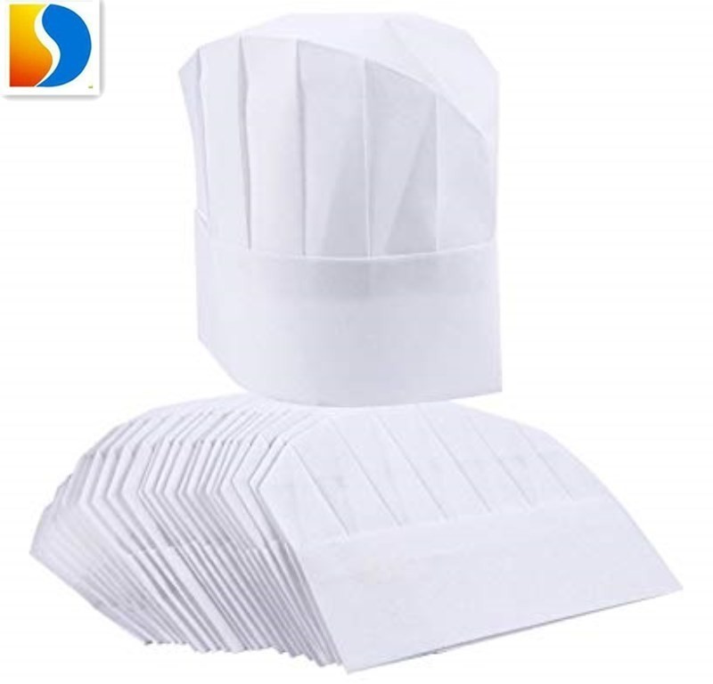 kitchen cooking equipments100% paper chef cap adjustable non woven disposable white paper chef hat