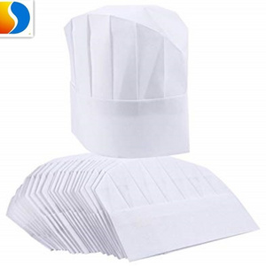 kitchen cooking equipments100% paper chef cap adjustable non woven disposable white paper chef hat