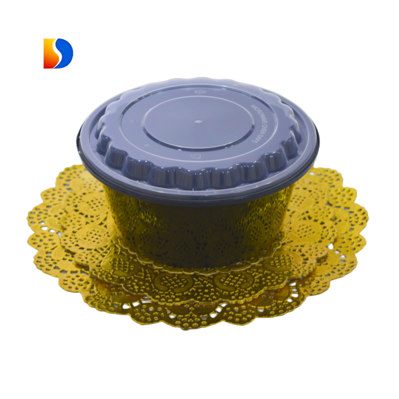 Eco-friendly Round paper lace doily large 12 inch metallic gold paper cake table doilies for party