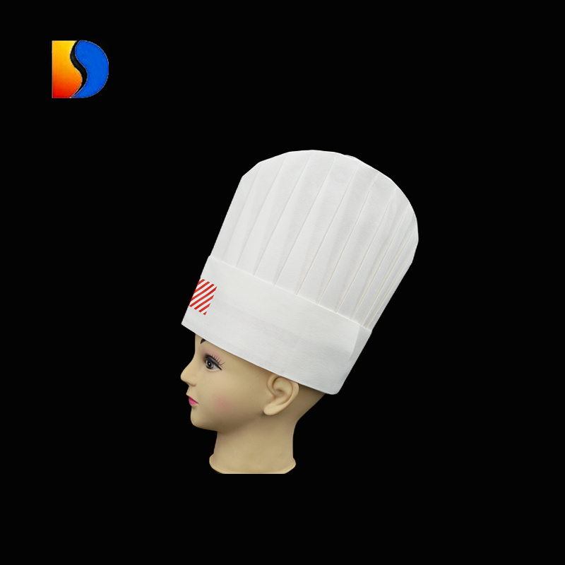 Disposable paper chef hat Cooking Supplies chief cap Non-Woven Kitchen Cooking 100% round top paper chef hat