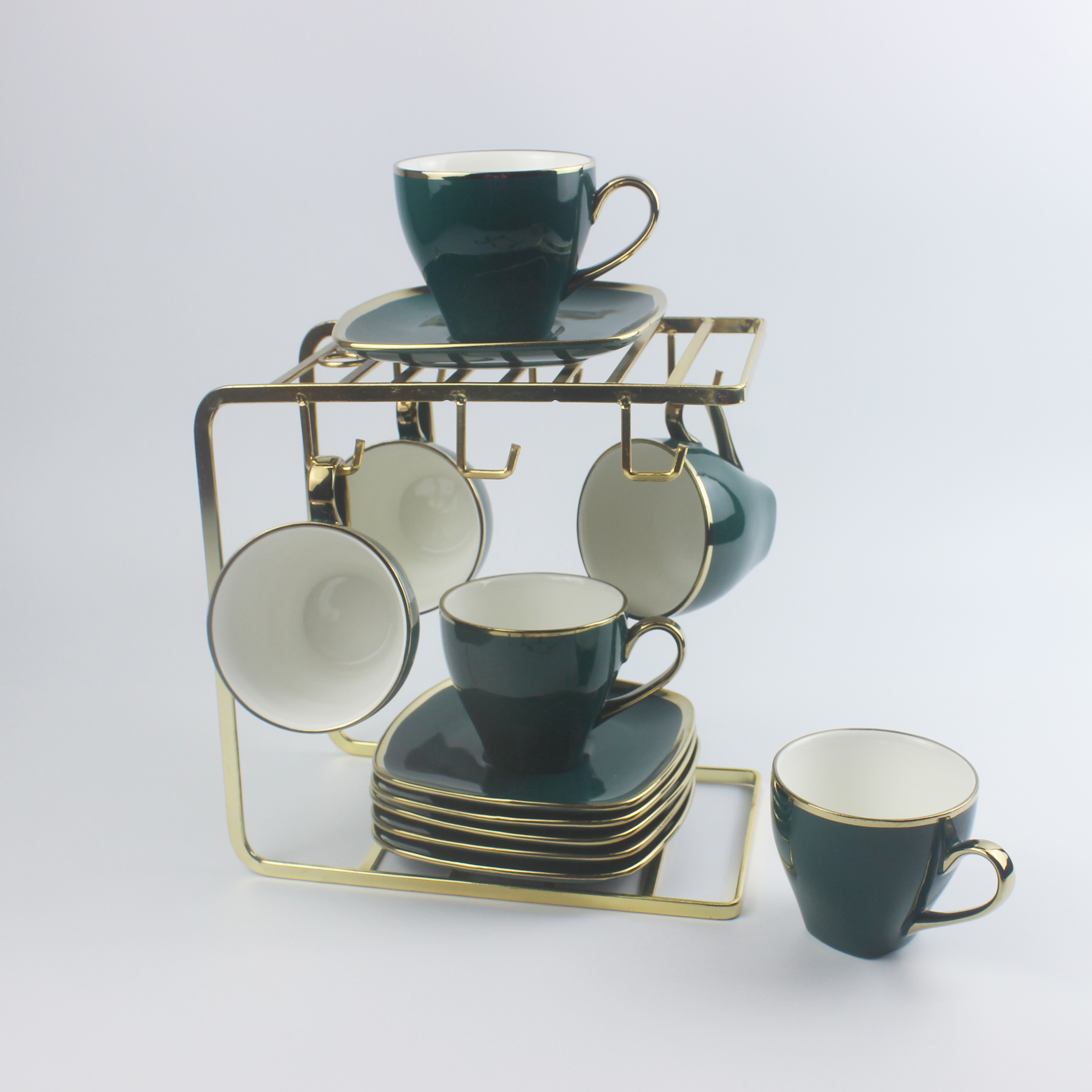 Nordic Household Ceramic Tea Cups & Saucers Set Suitable For Family Hotel Restaurant Parties