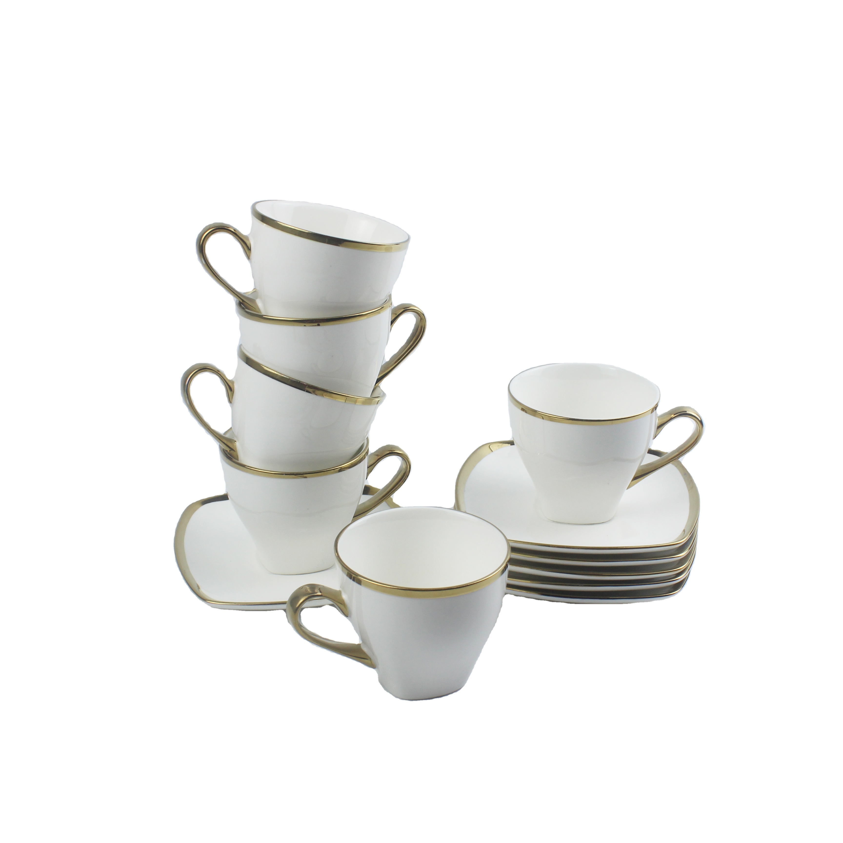 Nordic Household Ceramic Tea Cups & Saucers Set Suitable For Family Hotel Restaurant Parties