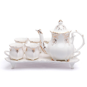 Manufacturer wholesale tea set ceramic daily water cup coffee pot coffee cup set