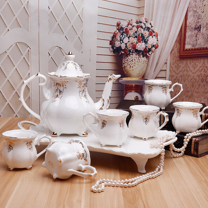 Manufacturer wholesale tea set ceramic daily water cup coffee pot coffee cup set