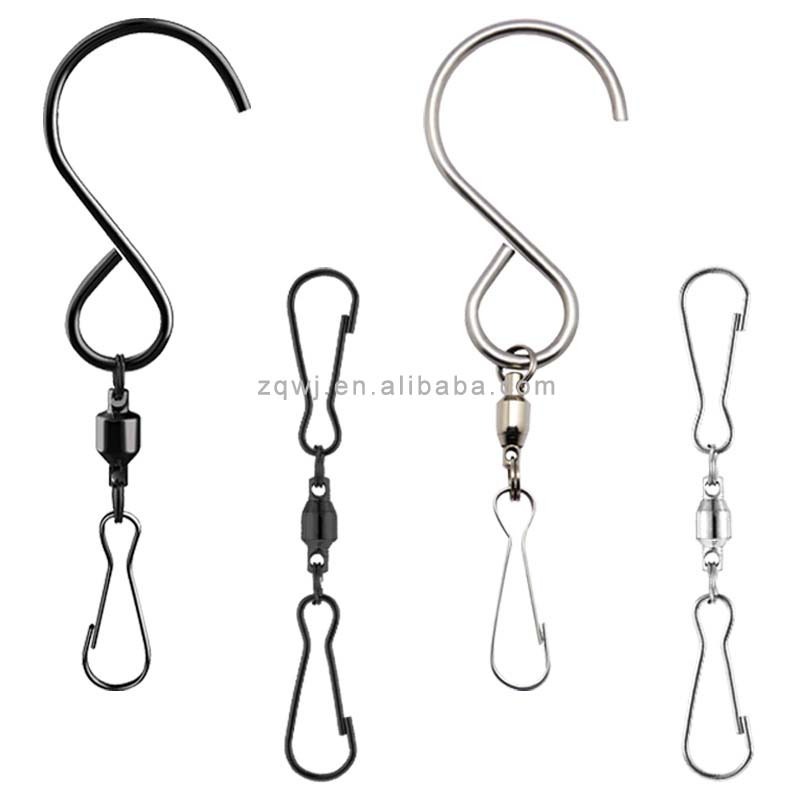 Stainless Steel Hanging Hooks S Hooks Swivel Wind Spinner Spiral Hanger Rotating Hook Clips for Hanging Wind Chimes Bird Feeder