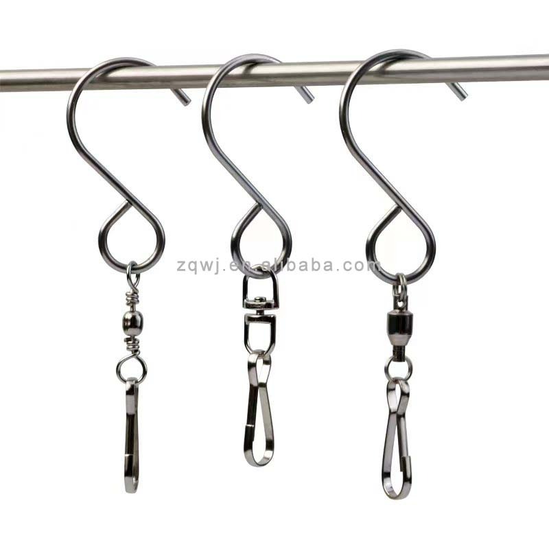 Stainless Steel Hanging Hooks S Hooks Swivel Wind Spinner Spiral Hanger Rotating Hook Clips for Hanging Wind Chimes Bird Feeder