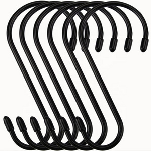 12 Pack Black Metal S Shaped Hooks for Hanging Plants Metal Hooks for Hanging Clothes Stainless Steel S Hooks