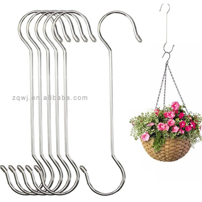 Stainless Steel Plant Hanging S Hooks Large S Shaped Hooks Extra Long S Shaped Hook for Kitchenware Plants