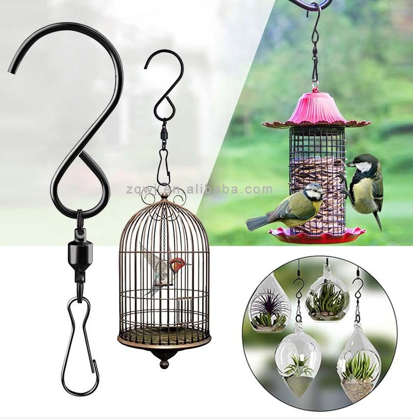 Stainless Steel Hanging Hooks S Hooks Swivel Wind Spinner Spiral Hanger Rotating Hook Clips for Hanging Wind Chimes Bird Feeder