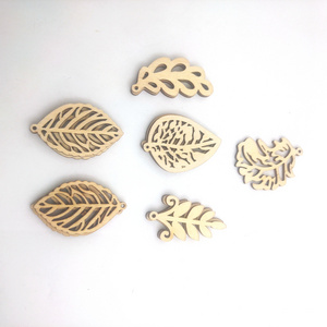 Wholesale Unfinished Cutout Wood Crafts DIY Leaves Ornaments For Decorations