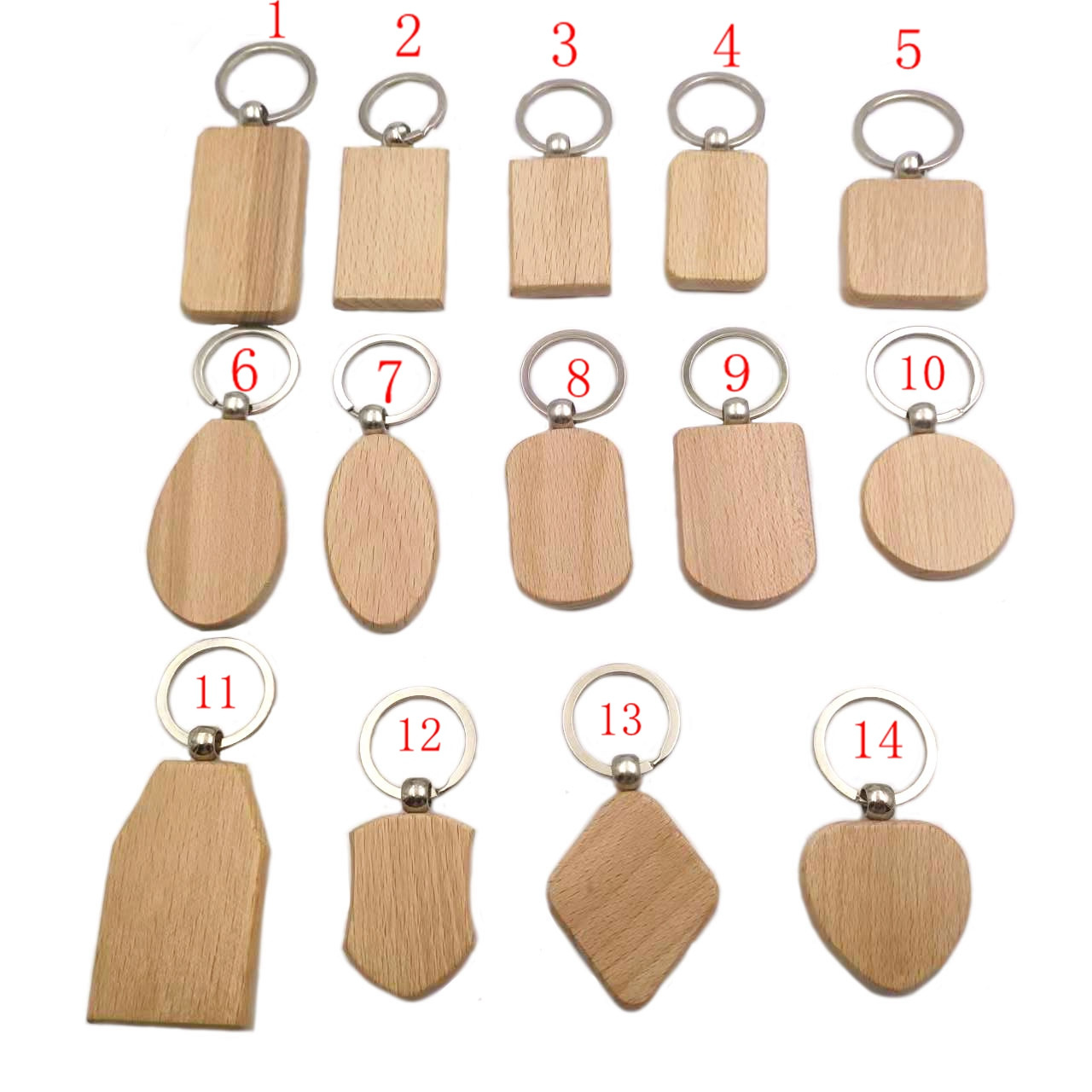 Custom Key Ring Keyring Wooden Blank Key Chain Bag Wooden DIY Keychain  Factory Wholesale supplier