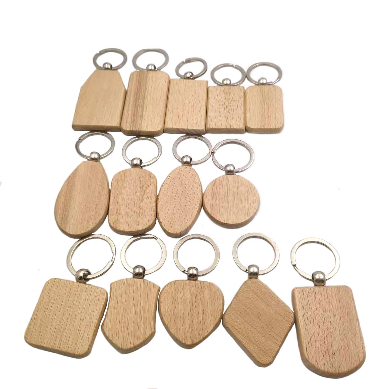 Key Ring Keyring Wooden Blank Key Chain Bag Wooden Keychain  Factory Wholesale supplier