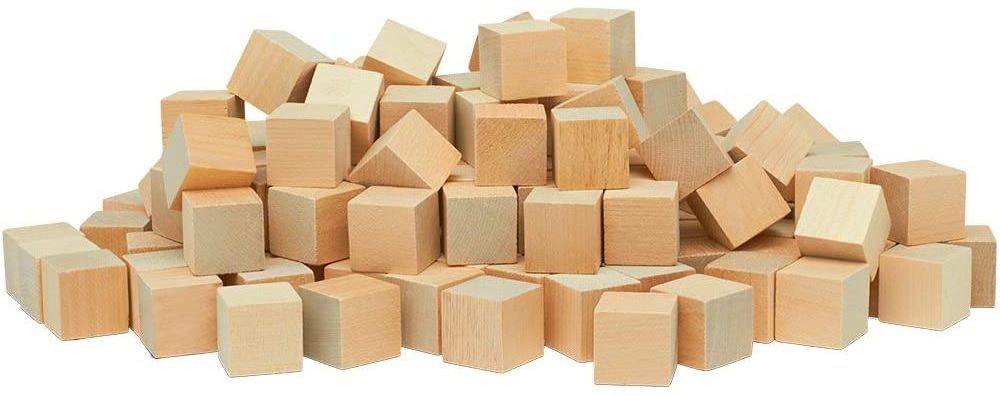 10mm to 50mm Unfinished Wooden Blocks  for Crafts and DIY projects