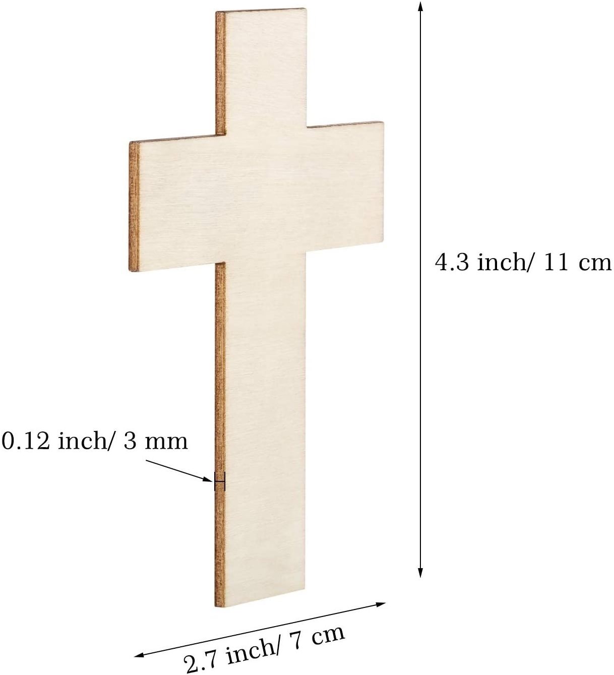 36pcs Wooden Cross Blank DIY for Decorative Crafts Alphabet Wood Home Decoration Natural Opp Bag Religious Religion Poplar 2bags