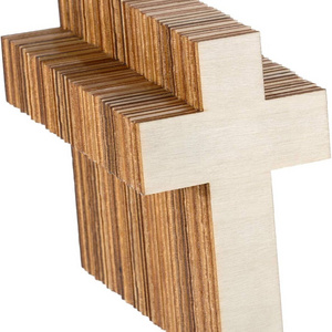 36pcs Wooden Cross Blank DIY for Decorative Crafts Alphabet Wood Home Decoration Natural Opp Bag Religious Religion Poplar 2bags