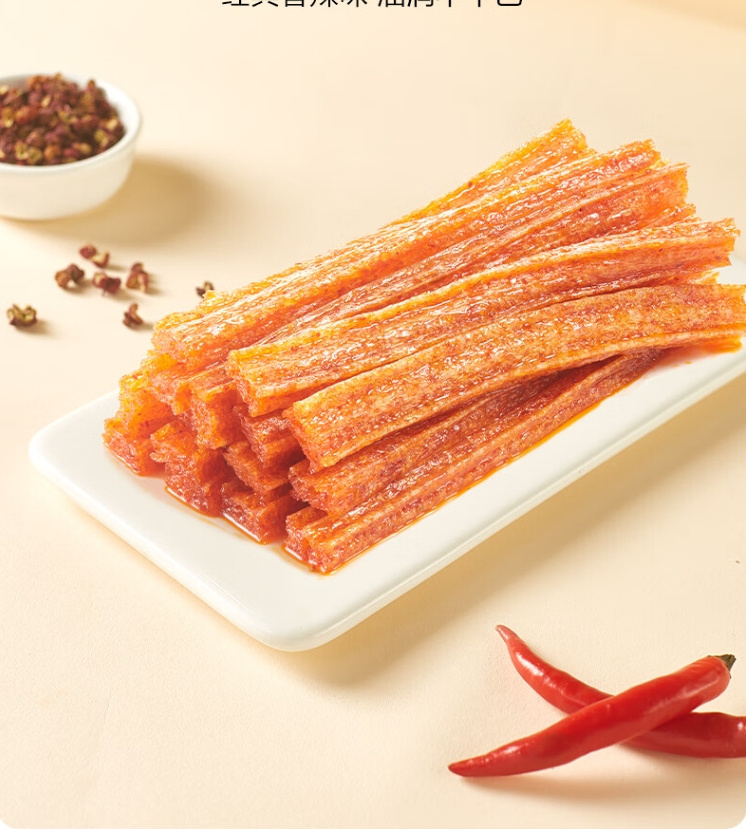 Authentic Good Taste Soft Texture Spicy Strip from Famous China Brand Hot Latiao Glute Spicy Strip in Bag Packaging