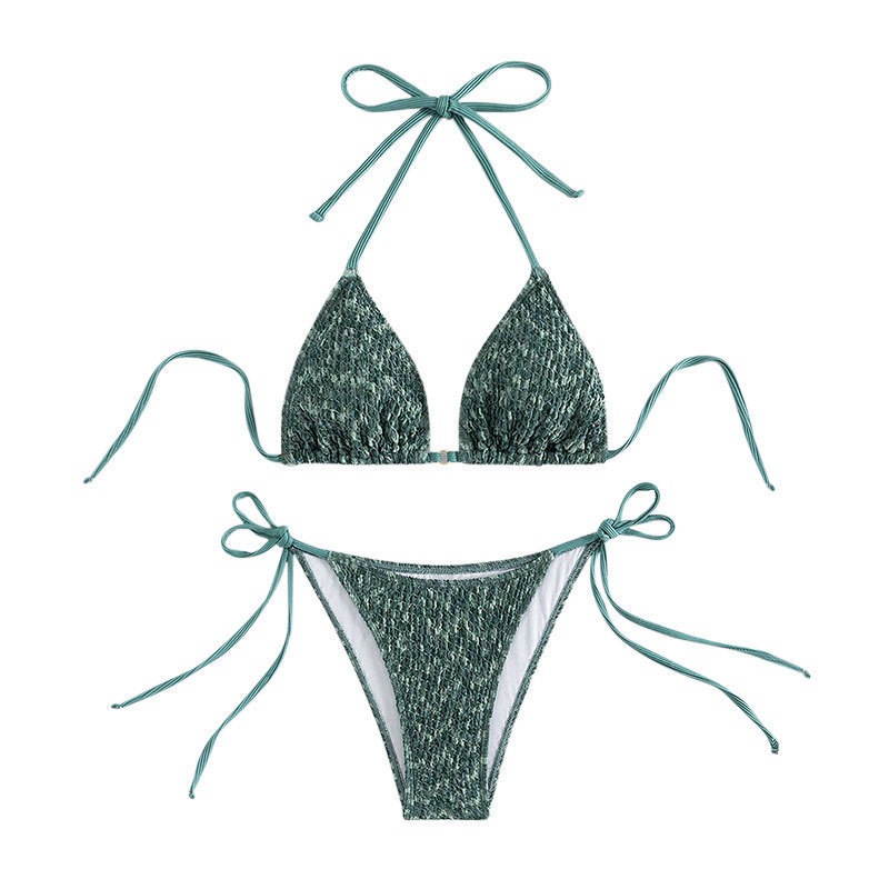 Factory Wholesale Sexy Micro Bikini Sexy String Green Swimsuit 2024 Women 2 Piece Bathing Suit High Quality Swimwear Set Biquini