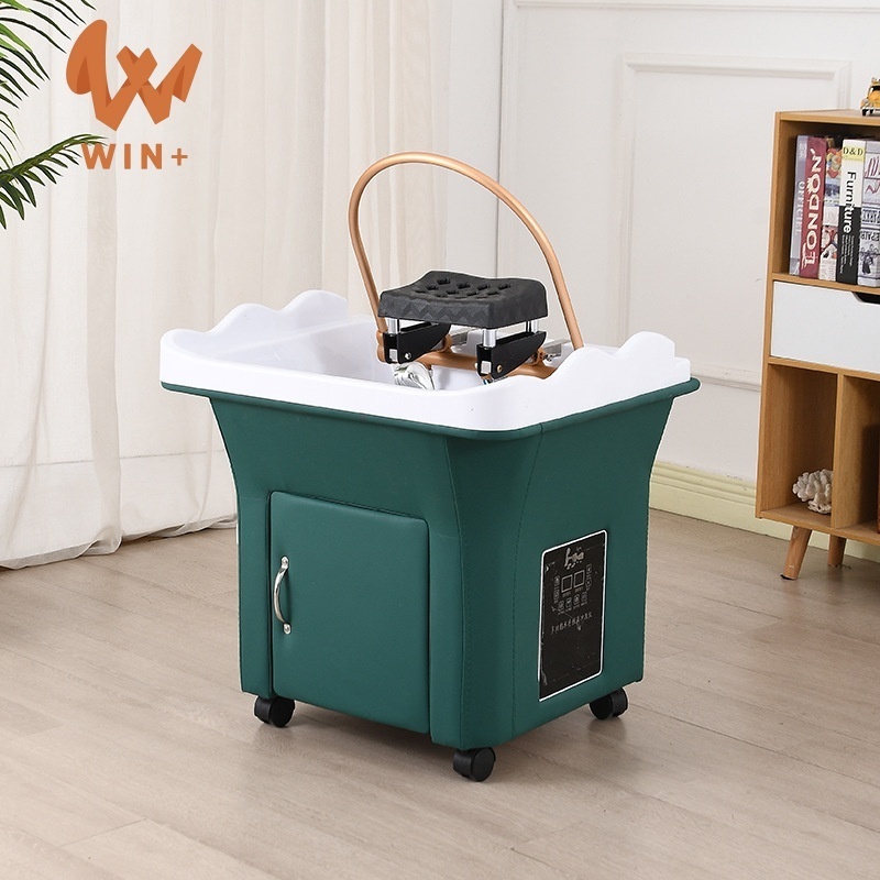 Wholesales white washing ceramic mobile portable shampoo basin for hair salon shampoo chair