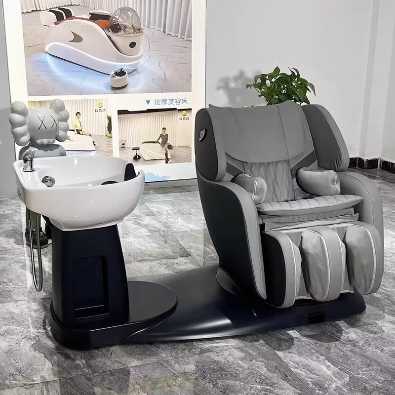 Pedicure fully automatic circulating hair salon head spa massage shampoo bowl bed with water circulation and steamer