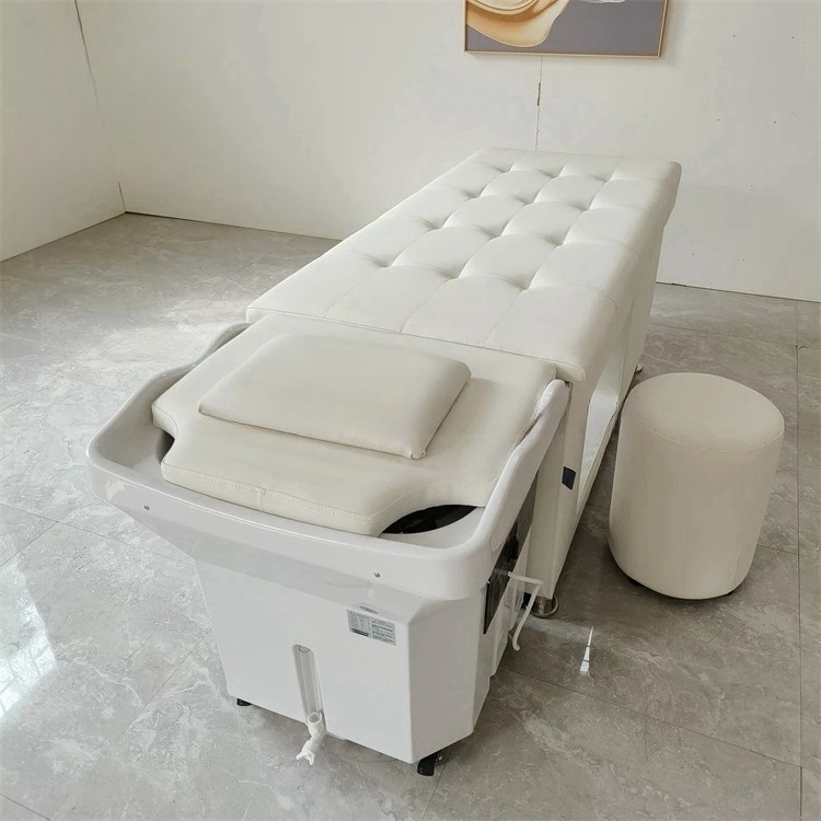 Pink salon shampoo bowl sink and chair luxury head treatment shampoo bed with water tank