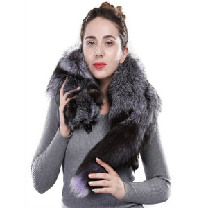 New Arrival Full pelt fox Fur Scarf Soft Real Fur shawl genuine Fur stole For Women