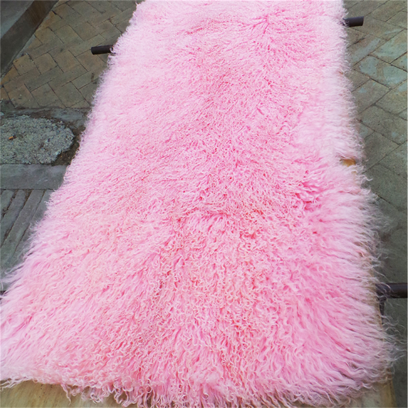 Fashion Tibetan Lamb Rug Goat Skin Blanket Sheep Skin Curly Fur