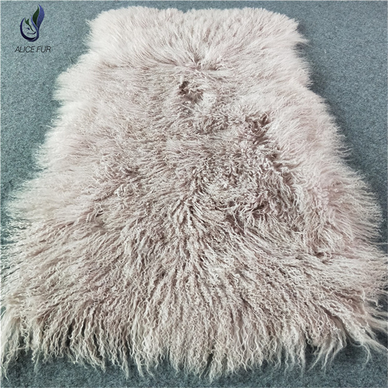 Fashion Tibetan Lamb Rug Goat Skin Blanket Sheep Skin Curly Fur