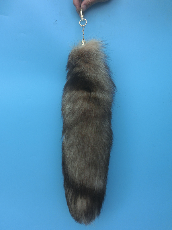 ALICEFUR Wholesale price real crystal fox fur tail key chain for bag or key