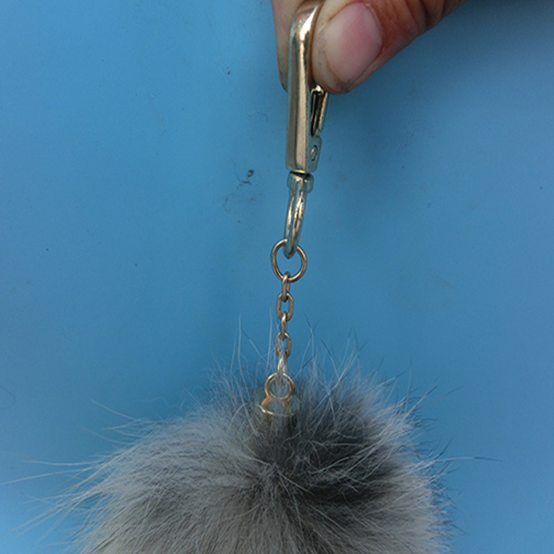 ALICEFUR China Factory Wholesale Supply Golden Island Fox Fur Tail Keychain