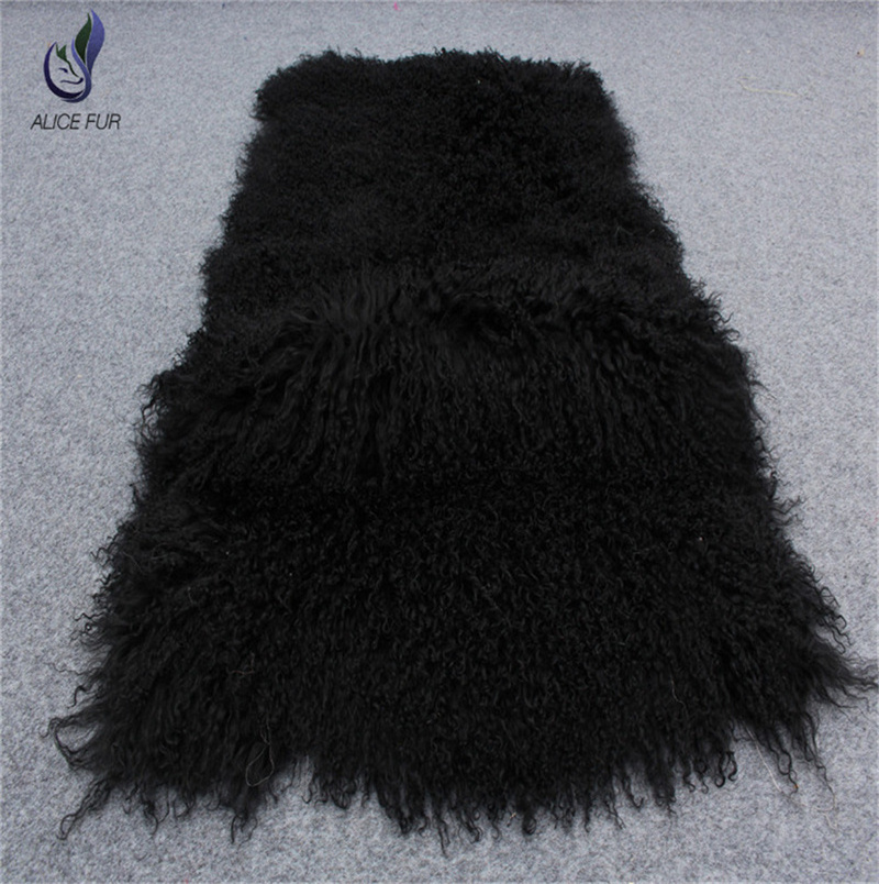 Fashion Tibetan Lamb Rug Goat Skin Blanket Sheep Skin Curly Fur