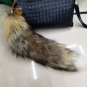 ALICEFUR Factory wholesale supply cheap price real red fox fur tail keychain