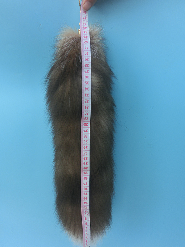 ALICEFUR Wholesale price real crystal fox fur tail key chain for bag or key