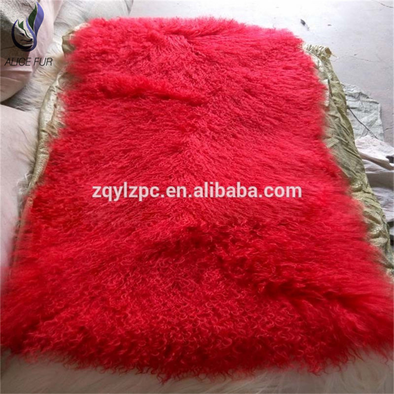 Fashion Tibetan Lamb Rug Goat Skin Blanket Sheep Plate Curly Fur