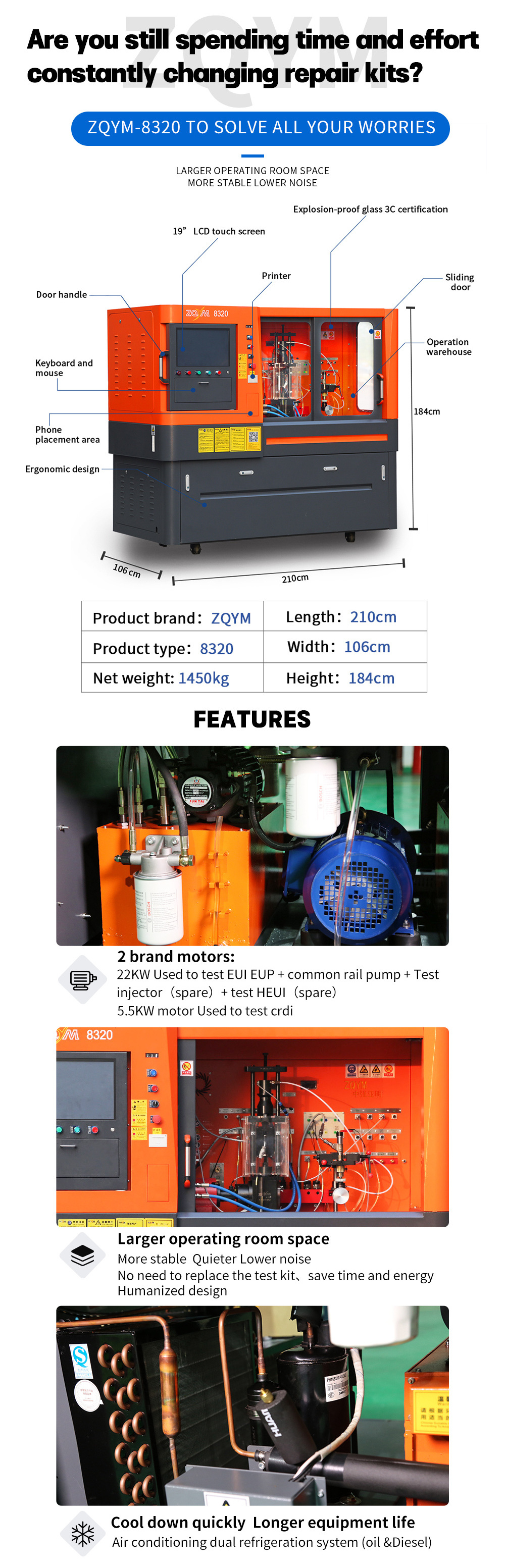 ZQYM Diversified latest designs diesel system Injector Diesel Common Rail Pump Tester Product for Carter 320D