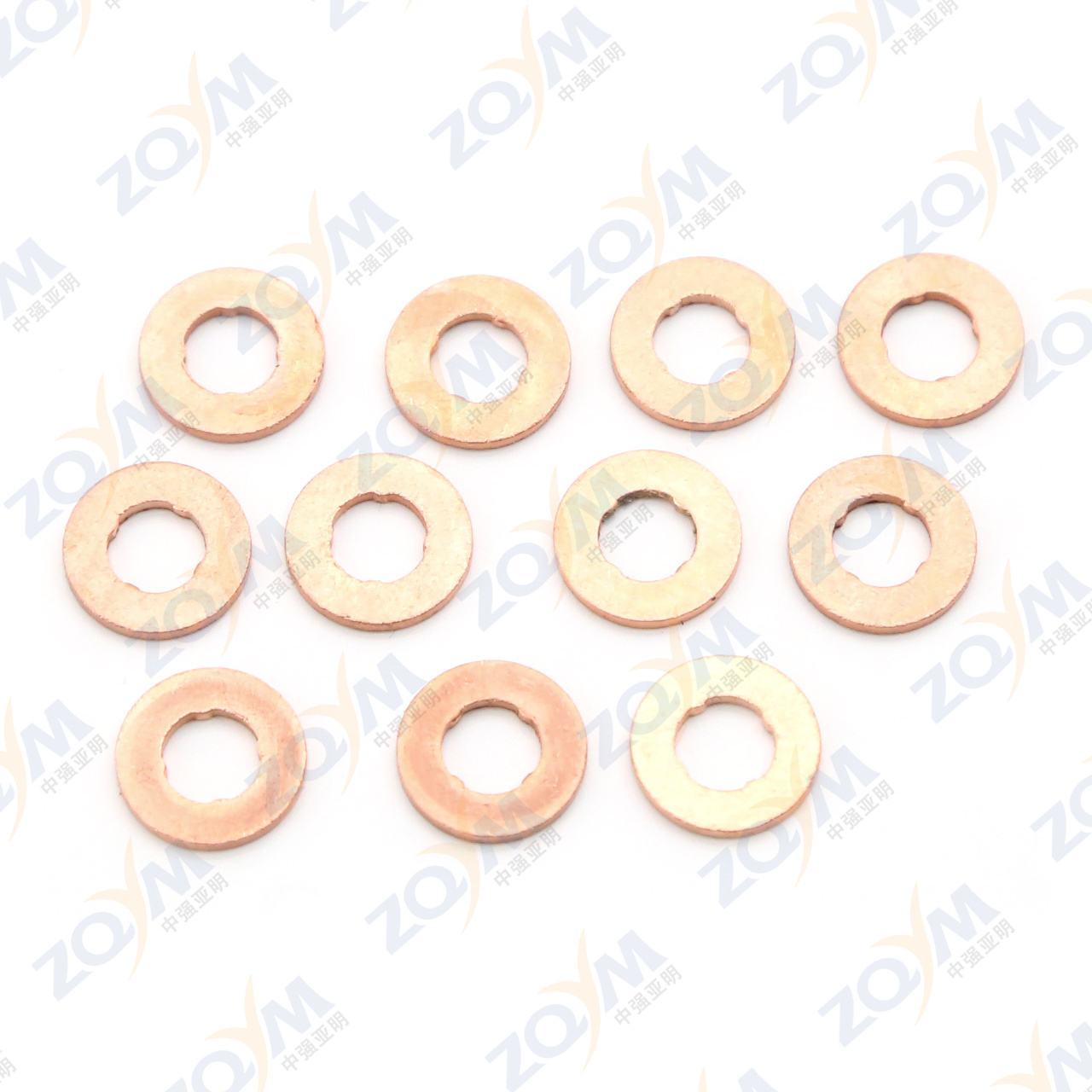 ZQYM Custom Different Sizes Brass Gasket Copper Flat Washers for Cummins ISX & QSX- XPI injector 15L 4327147/4384365