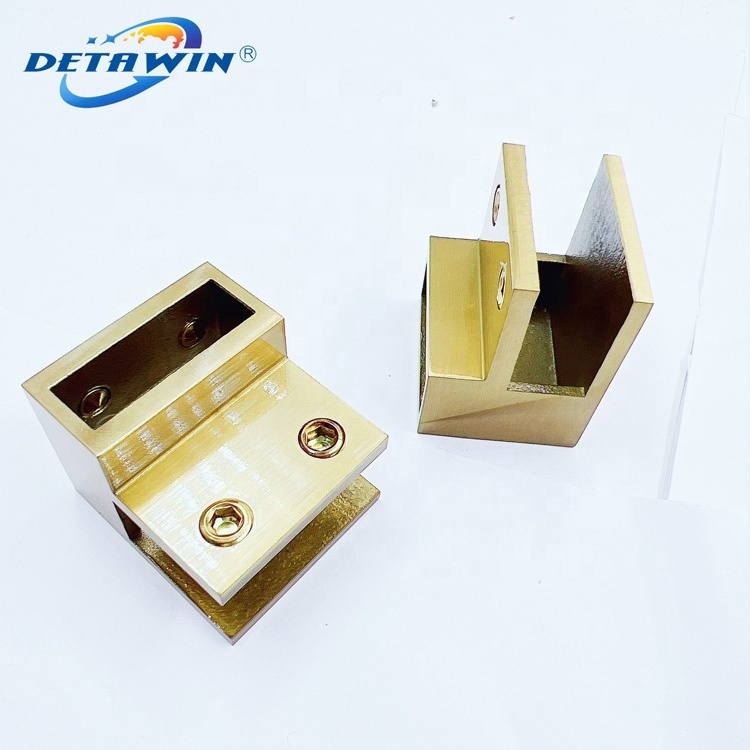 Best Selling Stainless Steel Gold 90 Degree Heavy Duty Corner Glass Clip Pipe Connectors For Shower Glass Door