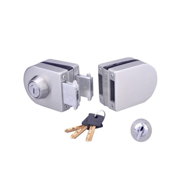 Factory price Double Side Open Commercial Sliding Frameless Glass Door Lock