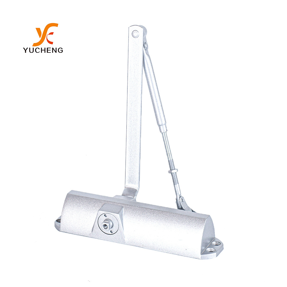 Silver Aluminium Spring Hydraulic Auto With Easy Installation Automatic Adjustable Closers Door Closer