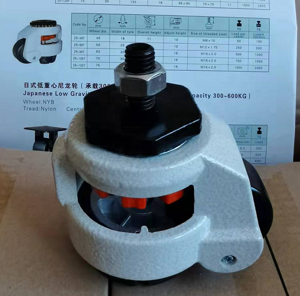 Industrial Retractable Heavy Duty 250KG Swivel Caster Alu. Iron Nylon Wheel Height Adjustable Foot Master Leveling Caster Wheel