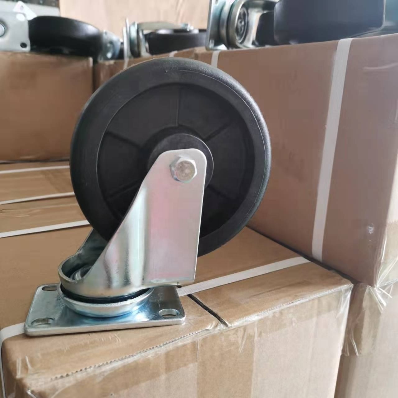 SUS304 75/100/125mm High Temperature Oven Trolley Castors Stainless Steel 304 Nylon Swivel Plate Casters for Baking Ovens